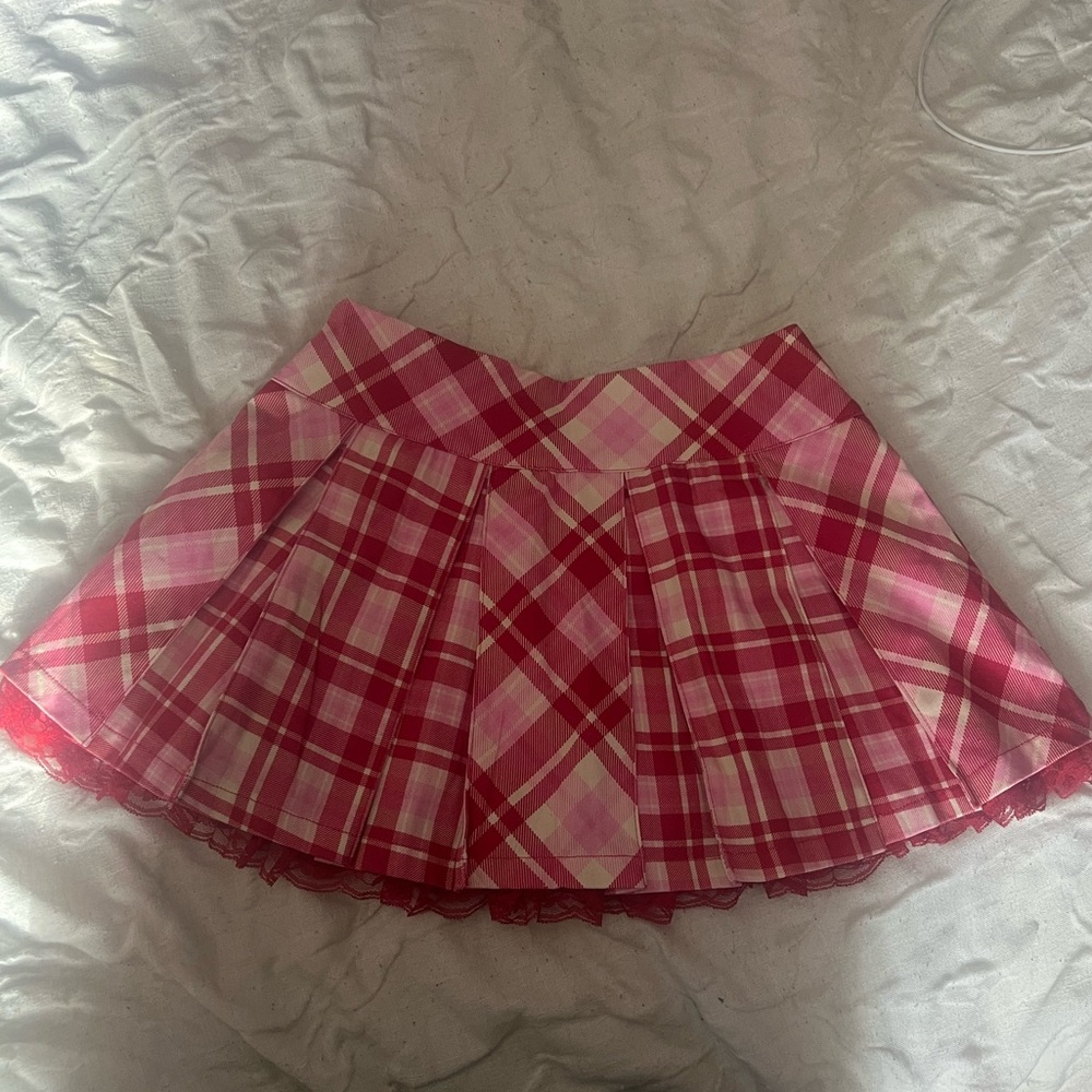 Sugar thrills Plaid Pink Skirt